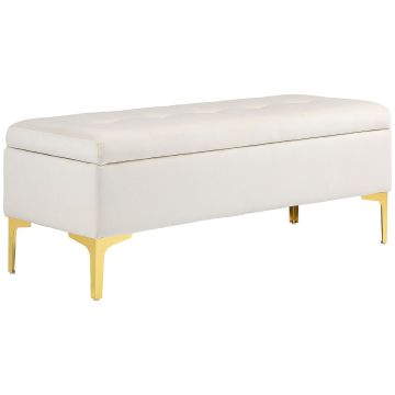 Pehmeä arkkujakkara Homcom 120x44x44,5cm, hiekan/kultaisen värinen