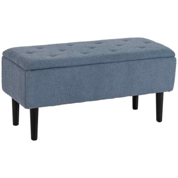 Pehmeä säilytystuoli Homcom 95x38x45cm, sininen/musta