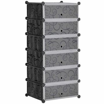 Модульный шкаф для обуви Homcom 49x36,5x108см, черного цвета