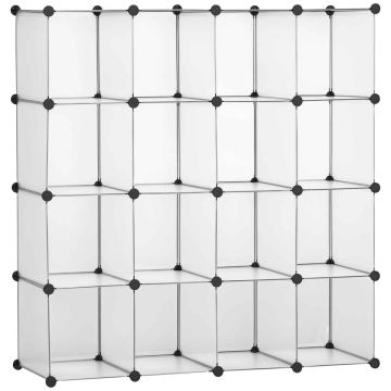 Modulaarinen hylly Homcom 125x32x125cm, musta/valkoinen väri
