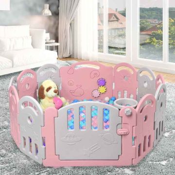 Modular children's playpen, 12 elements, 162 × 63 × 126 cm