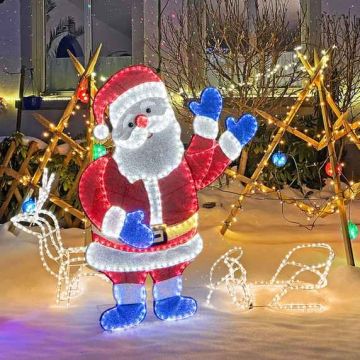 Mojuojantis Kalėdų Senelis su 381 LED, 125 cm, lauko dekoracija