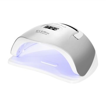 Лампа для ногтей Glow F2, 57 LED-диодов, Серебристая, 22,5 × 11 × 20 см