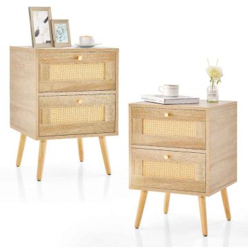 Bedside tables, 2 pcs., 2 drawers each, 40 × 40 × 59 cm