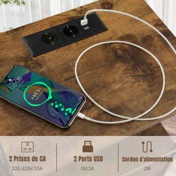 Yöpöydät, 2 kpl, kummassakin 2 laatikkoa, hylly ja 6 taskua, Ruskeat, 38 × 60 × 30 cm