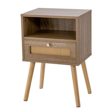 Bedside table, 1 drawer and open shelf, 40 × 60 × 30 cm