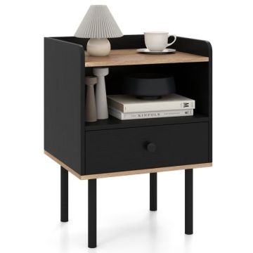 Bedside table, 1 drawer and open shelf, 41 × 56 × 35 cm