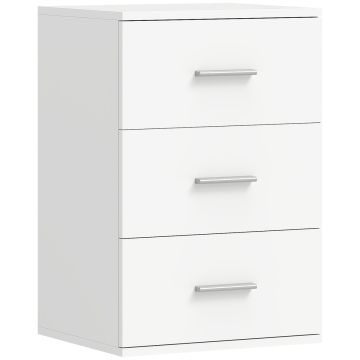 Yöpöytä 83D-160V90WT, 3 laatikkoa, Valkoinen, 40 × 60 × 35 cm