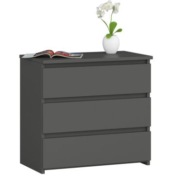 Yöpöytä CL3, 3 laatikkoa, harmaa, 60 × 57 × 35 cm
