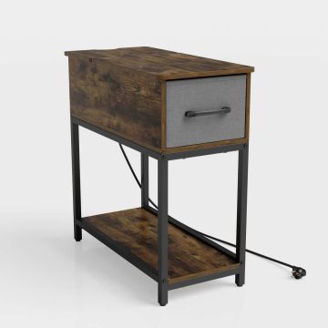Bedside table, brown/grey, 60 × 62 × 29 cm