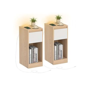 VASAGLE bedside table, 1 drawer and open compartment, 25 × 59.5 × 30 cm