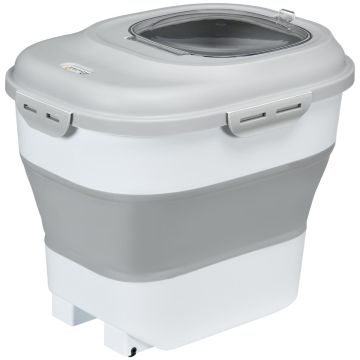 Контейнер для корма домашних животных, 25 л, складной, Серый, 44 × 32 × 37 см