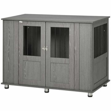 Клетка для собак PawHut 114x60x82см, серо-черного цвета