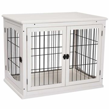 Вольер для собак PawHut 58,5x81x66см, бело-черный