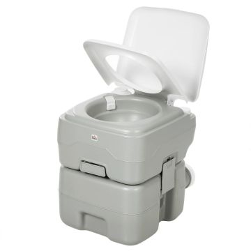 Kannettava retkeilywc, 10 l / 20 l, Harmaa, 41,5 × 42 × 36,5 cm