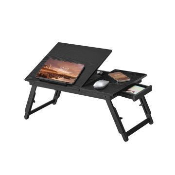Kannettavatietokonepöytä SONGMICS LLD105B01, säädettävä, taitettava, musta, 55,5 × 22,5–32 × 34,9 cm