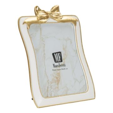 Photo frame, White and gold, 25.7 × 34 × 2.3 cm