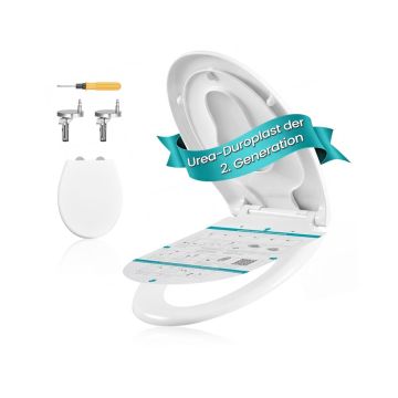 SONGMICS O-Shape Toilet Seat, Quick Release, 44.6 × 37 cm