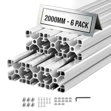 Alumiininen suulakepuristusprofiili VEVOR 4040, 6 kpl, Hopeanvärinen, 40 × 40 × 200 cm