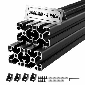 Alumiiniekstruusioprofiilien sarja VEVOR 4040T-200-4-H, 4 kpl, Musta, 95 × 95 × 211,4 cm