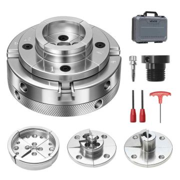 Puunsorvin istukka VEVOR CK4-4S-4SET-SS, 4 leukaa, 100 × 100 × 72 mm