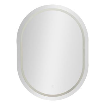 Ovalus LED sieninis veidrodis Mauro Ferretti Simple, 3 šviesos temperatūros, 60 × 80 × 3,5 cm