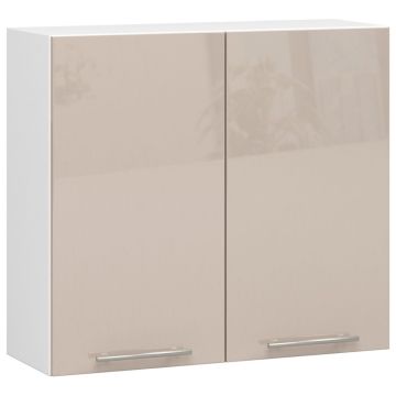 Keittiön seinäkaappi OLIWIA, 2 ovea, valkoinen/beige, 80 × 72 × 30 cm