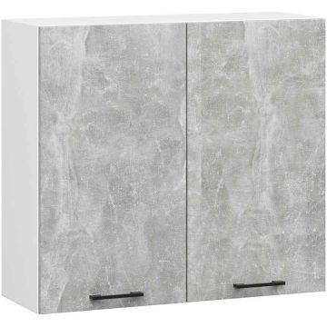 Keittiön seinäkaappi OLIWIA W80 H720, 2 ovea, Valkoinen/harmaa, 80 × 72 × 30 cm