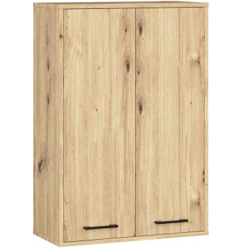 Ripustettava kylpyhuonekaappi FIN H934 W64, 2 ovea, tammi, 64 × 94 × 30 cm
