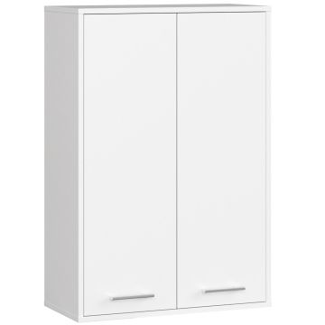 Seinään kiinnitettävä kylpyhuonekaappi FIN H934 W64 2D, 2 ovea, valkoinen, 64 × 94 × 30 cm