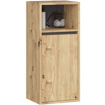 Seinälle ripustettava kylpyhuonekaappi VAMI W35, 1 ovi, ruskea/harmaa, 35 × 80 × 30 cm