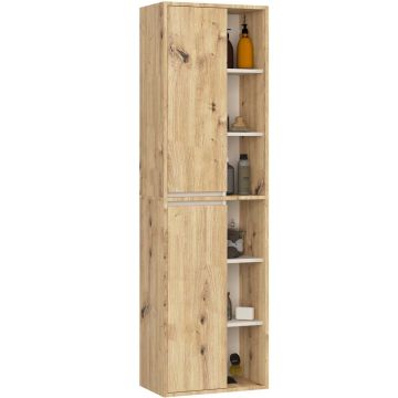 Ripustettava kylpyhuonekaappi VAMI W50, ruskea/beige, 50 × 170 × 30 cm