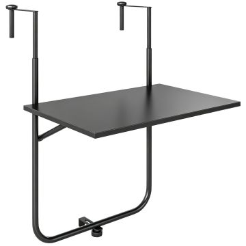Roikkuva parvekepöytä Outsunny 62x60x85.5cm., musta