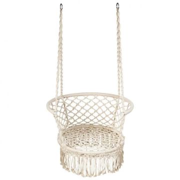 Hanging hammock chair, Grey/sand, 80 × 138.5 × 80 cm