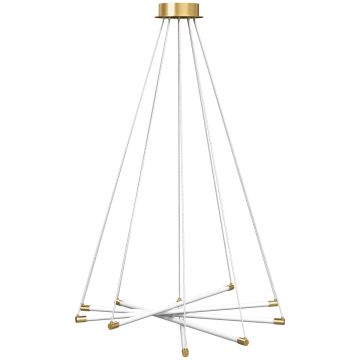 Riippuva LED-valaisin Aosom, 50 W, 5800 lm, Kultainen/valkoinen, Ø82 × 124 cm