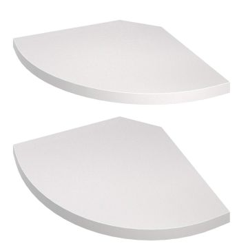VASAGLE hanging corner shelves, 2 pcs., fan-shaped, White, 20 × 20 × 1.2 cm