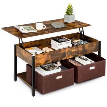Lifting coffee table, with storage compartment, 106 × 50 × 48 cm