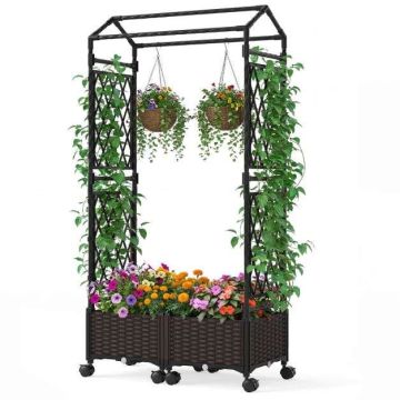 Raised bed, 2 planters, 154 × 40 × 162 cm