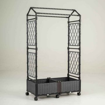 Raised bed, 2 planters, Grey, 154 × 40 × 162 cm