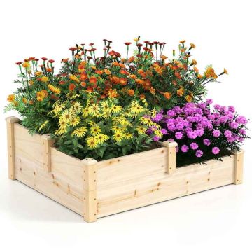 Korotettu kasvatuslaatikko, 3 tasoa, 107,5 × 37 × 87 cm