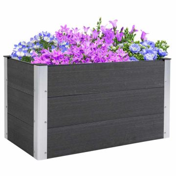 Поднятая грядка Outsunny 100x50x55,5см, тёмно-серый/серебристый цвет
