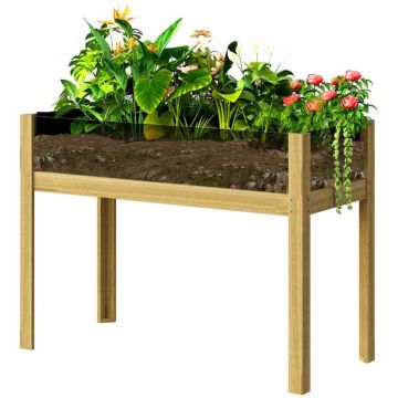 Высокая грядка Outsunny 110x50x80см, светло-коричневого цвета