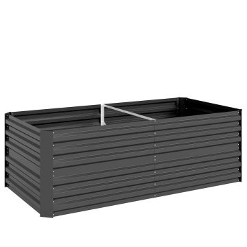 Приподнятая грядка Outsunny 180x90x59 см, темно-серая.