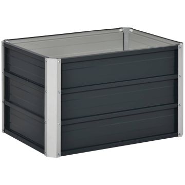 Приподнятая грядка Outsunny 66x47x40 см, темно-серо-серебристого цвета.