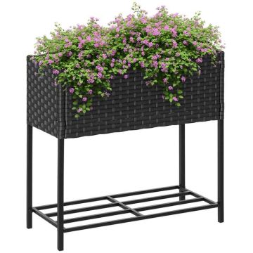Приподнятая грядка Outsunny 70x30x72 см, темно-серая.