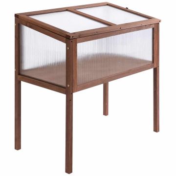 Поднятая грядка Outsunny 90x50x93см, коричневого цвета