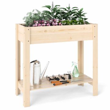 Raised bed, with bottom shelf, 81 × 37 × 77 cm