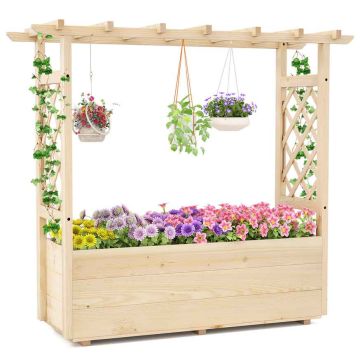 Raised bed, with trellis and roof, 78 × 40 × 103 cm or 115 × 40 × 103 cm