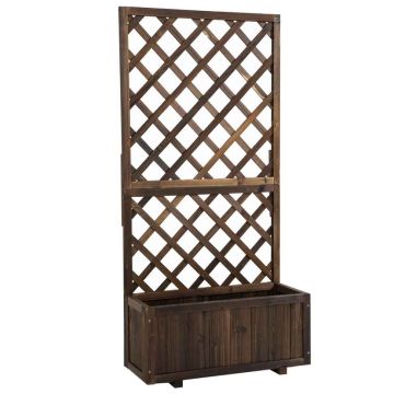 Приподнятая грядка с рейками Outsunny 72,5x31,5x149,5 см, коричневая.
