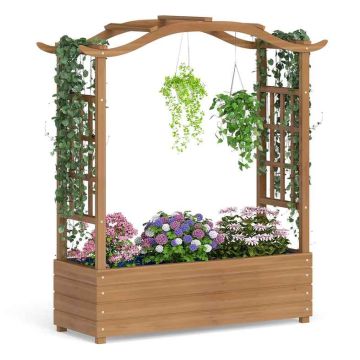 Raised bed, with hanging roof and trellis, 110 × 124 × 40 cm